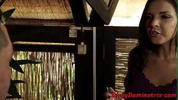 Young femdoms dominating over a hard cock