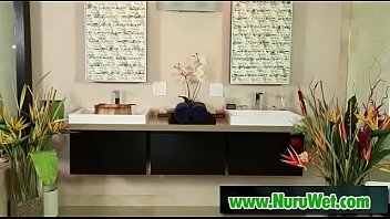 Sexy asian masseuse gets fucked during nuru massage 13