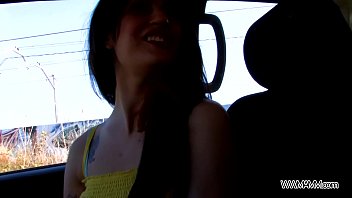 Myfirstpublic b. brunette convince dude on the beach to fuck her wet pussy