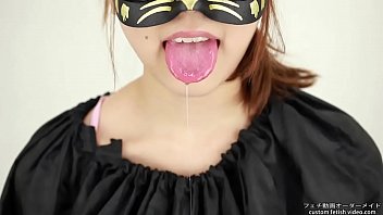 Saliva fetish A woman showing a tongue and saliva