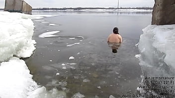 Swim with a long deep dildo (45 cm in ass) in WATER!! #3