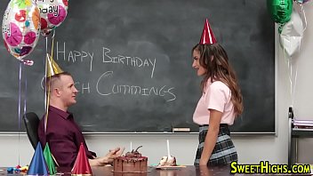 Cummy face uniformed teen