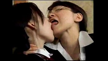 Asian Lesbian Wild Tongue Kiss