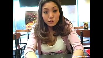 Japanese USA Girl Flashes Her Big Boobs At A Gas Station