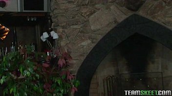 Busty blonde hottie Michelle Barrett giving an intense blowjob