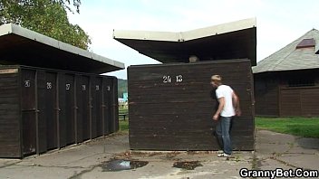 Granny gets nailed in the changing room