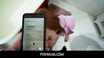 PovMum  - Redhead MILF stepmother Sophia Locke making a blowjob video for her fans