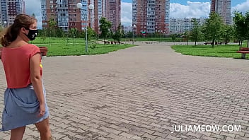 almost caught while flashing boobs on an abandoned railway