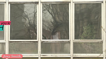 Jeny Smith teasing the strangers thru the window
