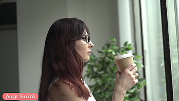 Jeny Smith teasing the strangers thru the window