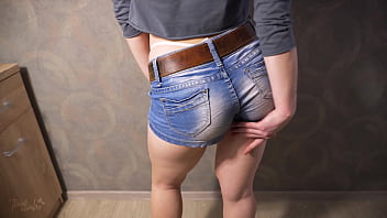 Sexy MILF In Tight Denim Shorts Flashing White Thong Whale Tail