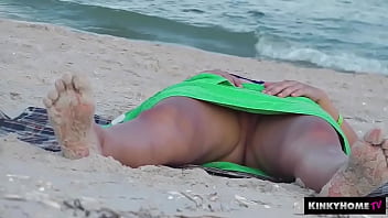 Hot blonde without panties