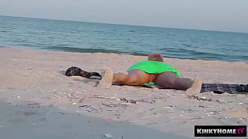 Hot blonde without panties