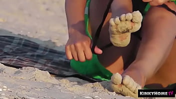 Hot blonde without panties