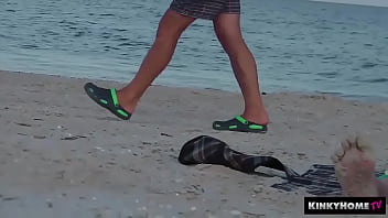 Hot blonde without panties