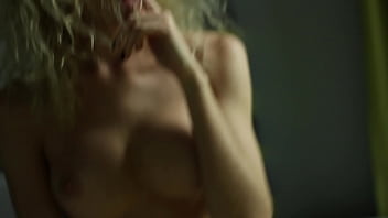 Delicate blond Russian amateur Shumina exposing her big silicone tits