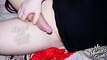 Close-Up Of A Big Horny Fat Dick Stepfather Fills With Cum Red Panties Of An Ex-Girlfriend