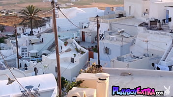 Passionate brunette hottie Chiara Bianchino makes her body wet outdoor