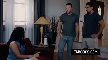 Busty stepmom Sheena Ryder gets DPed by her stepson and his friend