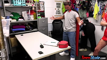 BBW MILF LP officer Jenna Starr satisfied by a teen thief and her stepdad