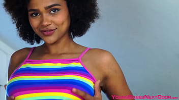 Ebony babe Alina Ali fucks herself doggystyle with vibrator