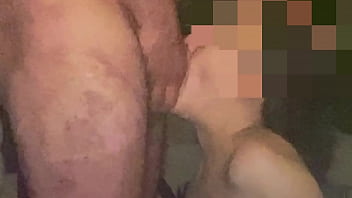 Step Daddy giving dirty deep throat cum swallow training to stepdaughter