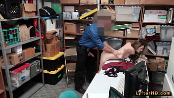 A fake pregnant woman was arrested on suspicion of stealing from a clothing store, but the LP officer forgave the beautiful girl after she accepted a very naughty offer