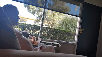 Public masturbation daylight motel window trying to get caught