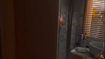 Hot shemale fucking in a lift