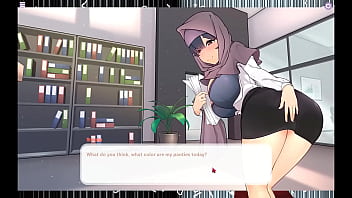 Tsundere Milfin [ HENTAI Game PornPlay ] Ep.4 boss in hijab show me her dripping wet pussy