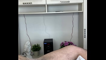 Hot chick gives a hard cock a waxing