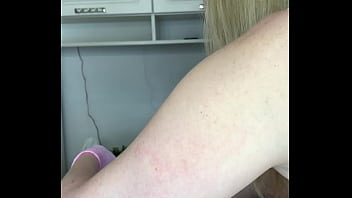 Hot chick gives a hard cock a waxing