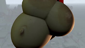 Superheroine Belly Inflation