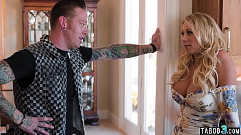 Dude seducing and fucking his GFs big boobed MILF stepmom Katie Morgan