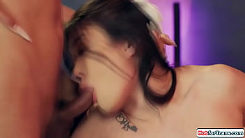 Ts Emma Rose sucks while anal fistfucked