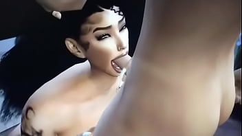 The Sims 4 Nike blows his load all over her face