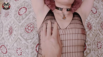 Slim MILF in fishnets. Pussy fuck close-up. Big load of cum on pussy!