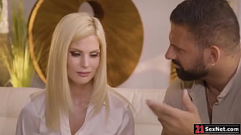 Petite secretary enjoying threesome dp penetration with boss