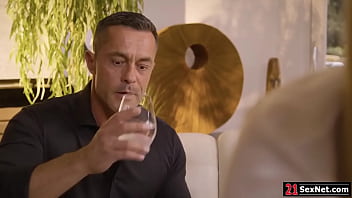 Petite secretary enjoying threesome dp penetration with boss