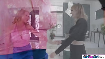 Lesbian dating coach seduce busty client