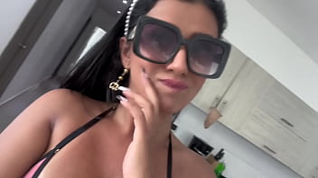 Mature MILF fucked by machine and masturbation outdoors in public swimming pool. Unexpected ending!