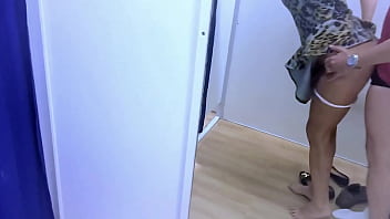 Do you think there is an appropriate place to asshole fuck? I don&#039_t think so, so I went into a store&#039_s dressing room and made my lover&#039_s cock really hard to put inside my ass hole