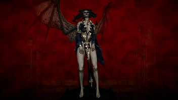 Lilith, slim succubus dancing hot in the dungeon