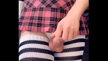 Femboy masturbates