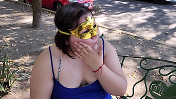 I suck my man'_s ass, cock and balls, extract a lot of cum and eat it with pineapple in public