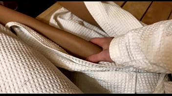 Fucking a silicone stranger doll in a public sauna!