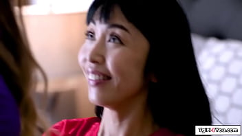 Shemale Asia Belle fucks asian milf gf