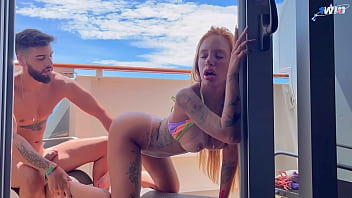 Fim de ano no Cruzeiro, fodemos a bordo na nossa varanda da cabine - Kevlyn Santos