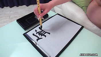 Japanese girl Renka Shimizu footjob and writting uncensored.