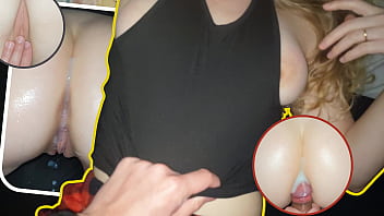 Pajamas Teen with CREAMY TIGHT PUSSY Makes me Spray CUM on her BUTTHOLE!!